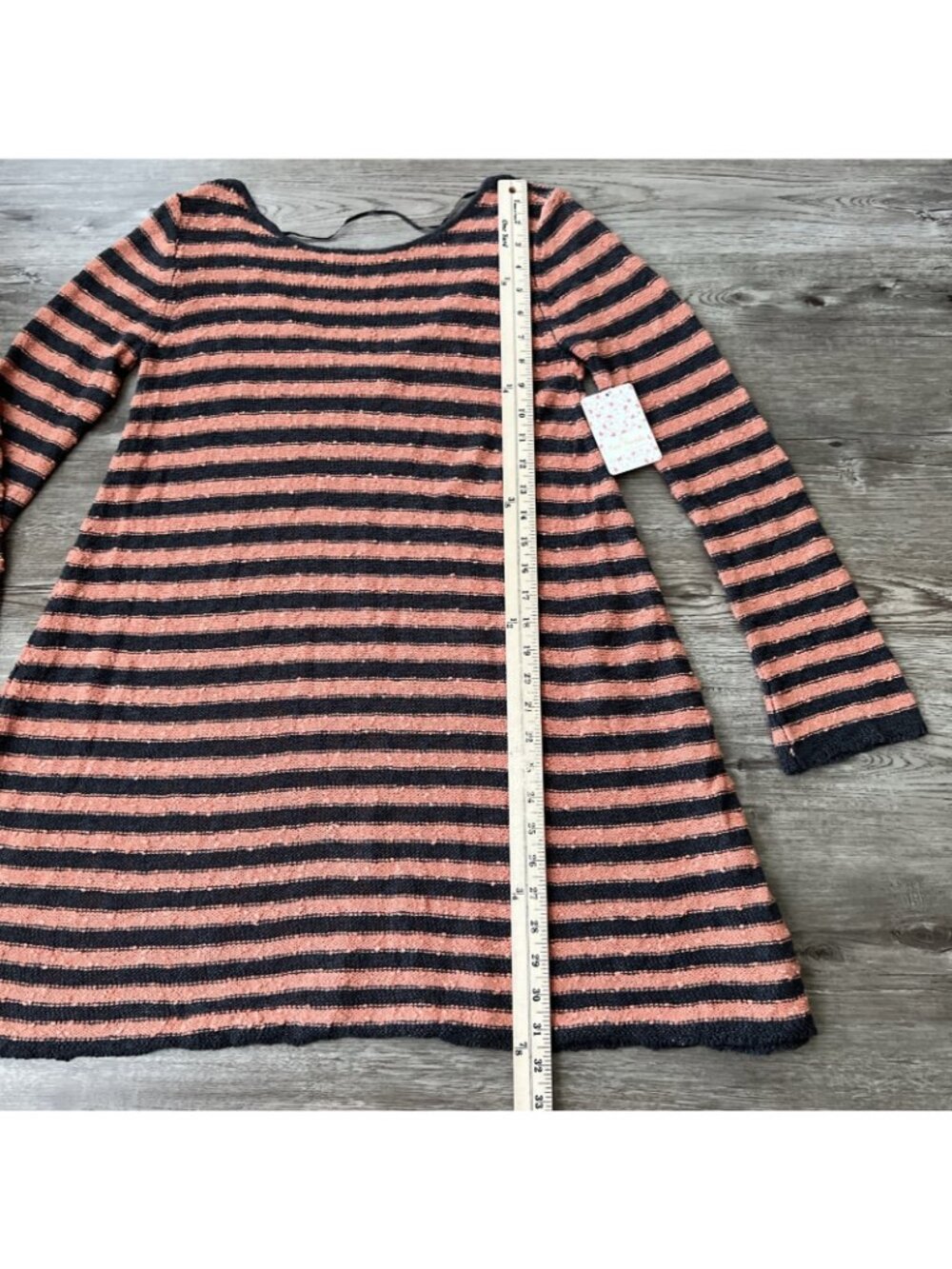 Free People Striped Mini Dress Womens‎ XS Long Sleeve Tunic Boucle Knit NWT - Picture 7 of 15
